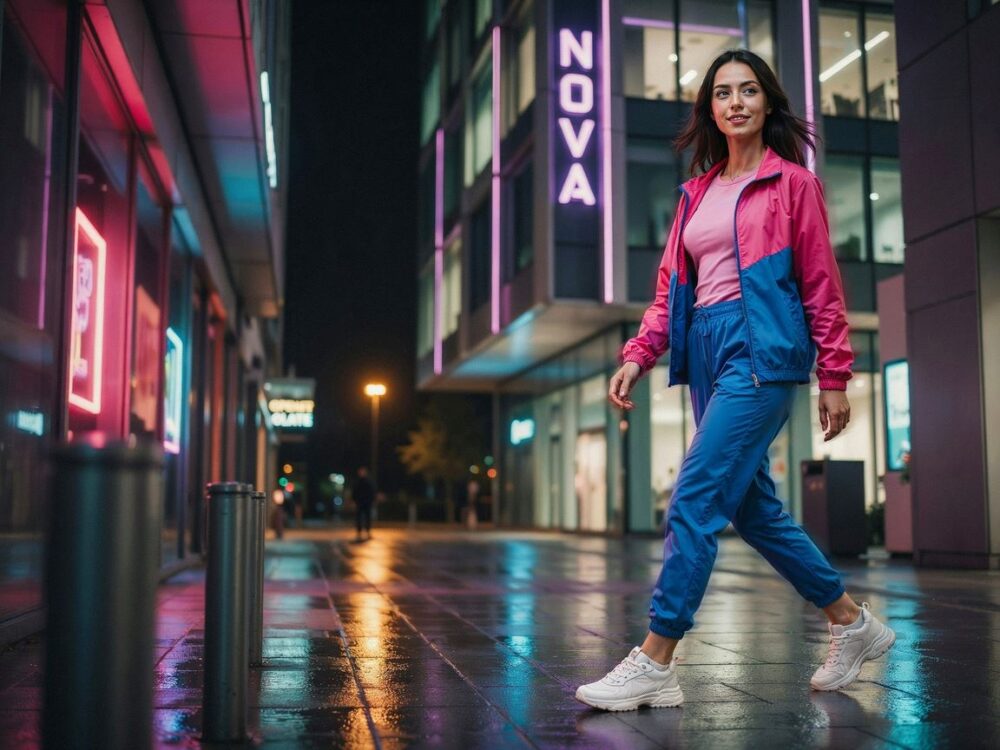 jaskrawy neonowy strój sportowy
