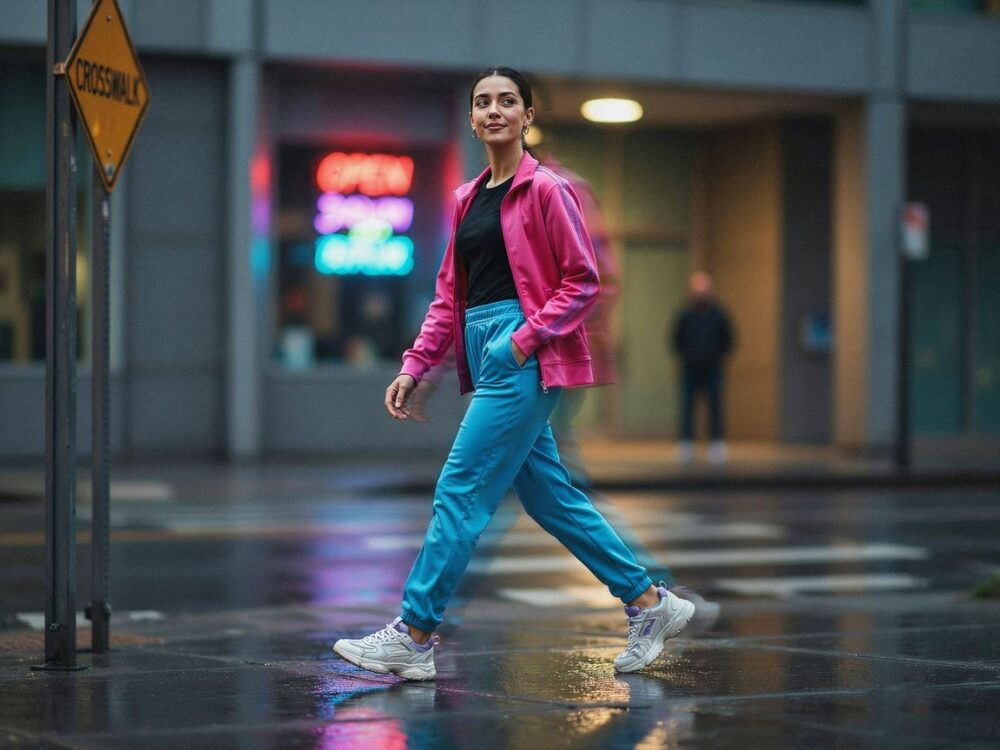 kolorowy neonowy komplet dresowy