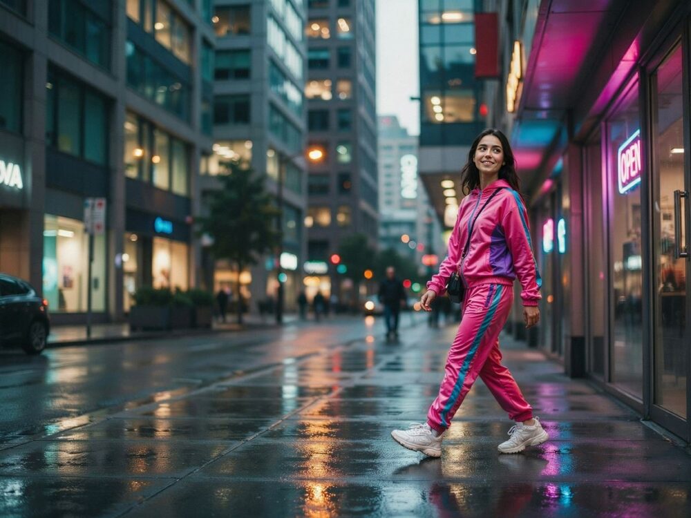 neonowy damski dres